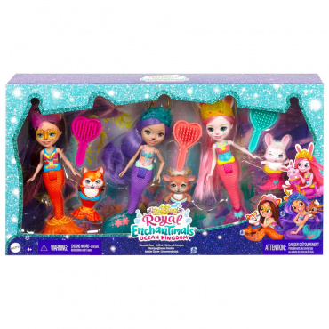 HCF87 Игровой набор из 3 кукол Enchantimals "Волшебные русалочки"